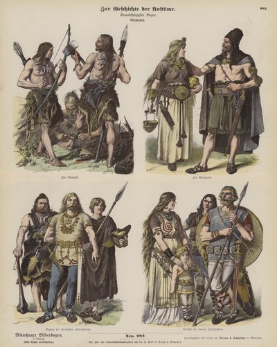 Trajes germánicos antiguos de German School