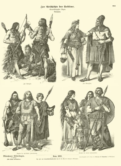 Trajes germánicos antiguos de German School