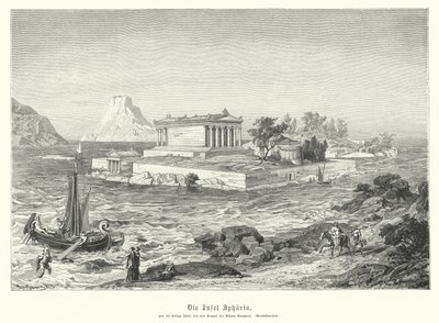 Templo griego antiguo de Atenea Apaturia en la isla de Sfairia de German School