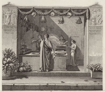 Tienda romana antigua. Ilustración para Bilder-Atlas de German School
