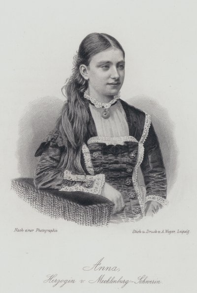 Ana, duquesa de Mecklemburgo-Schwerin (grabado) de German School