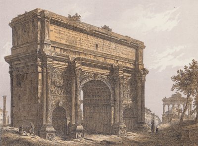 Arco de Septimio Severo, Roma (litografía en color) de German School