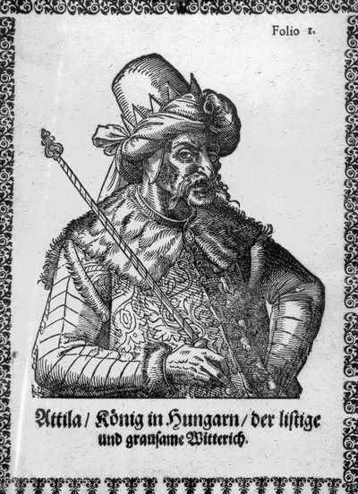 Atila el Huno (grabado) de German School