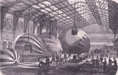 Fábrica de globos, Historia de la Guerra entre Francia y Alemania de Cassell, publicada por Cassell and Company Limited, c.1890 (litografía) de German School