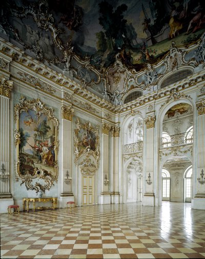 Arte barroco: vista del Gran Salón. Palacio de Nymphenburg, Múnich, Alemania de German School