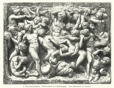 Batalla de los Centauros, relieve de mármol de Miguel Ángel de German School