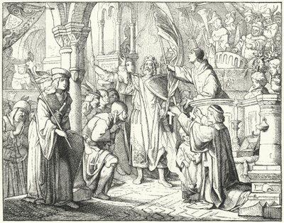 Bernardo de Claraval predicando la Segunda Cruzada en Speyer, Alemania de German School