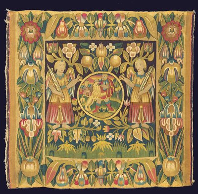 Panel de tapiz bíblico que representa a Sansón y el león, posiblemente siglo XVII, norte de Alemania, Schleswig Holstein o Hamburgo de German School