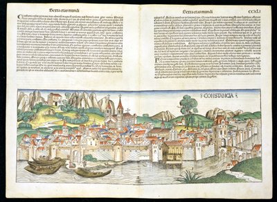Vista Aérea de Constanza del Crónica de Núremberg por Hartmann Schedel (1440-1514) 1493 de German School