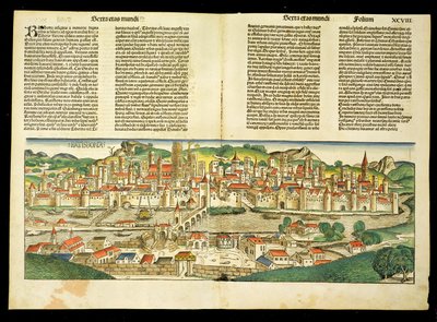 Vista Aérea de Ratisbona, del Crónica de Núremberg por Hartmann Schedel (1440-1514) 1493 de German School
