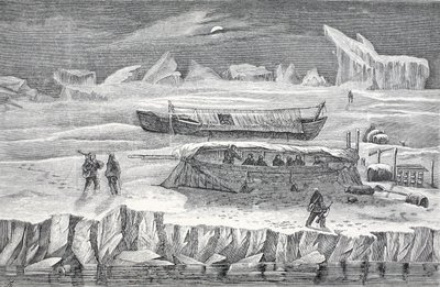 Bivouac en barcos, pub. Londres 1874 de German School
