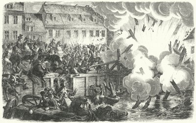 Voladura del Puente Elster, Batalla de Leipzig de German School