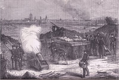 Bombardeo de Schelestadt, Historia de la Guerra entre Francia y Alemania de Cassell, publicada por Cassell and Company Limited, c.1890 (litografía) de German School
