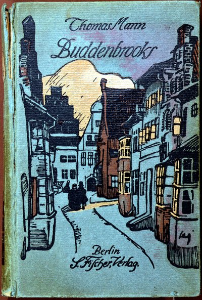 Portada del libro Buddenbrooks de Thomas Mann, publicado por S. Fischer, Berlín, 1917 de German School