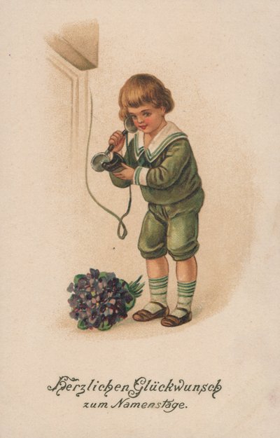 Niño y teléfono de German School