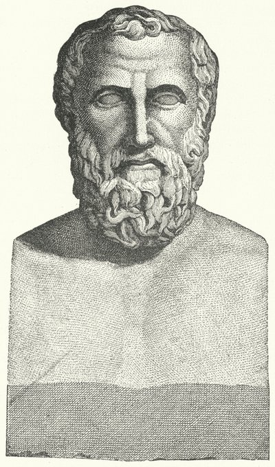 Busto del antiguo poeta griego Arquíloco de German School