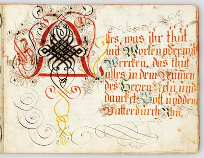Manuscrito caligráfico, Augsburgo, c.1720-30 de German School