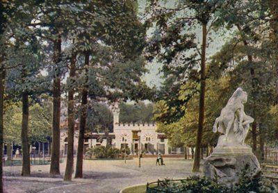 Casa de camellos, Jardín Zoológico de Berlín, Alemania (litografia en color) de German School