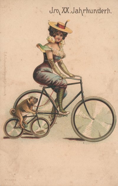 Tarjeta conmemorativa del cambio de 1900 (litografía en color) de German School
