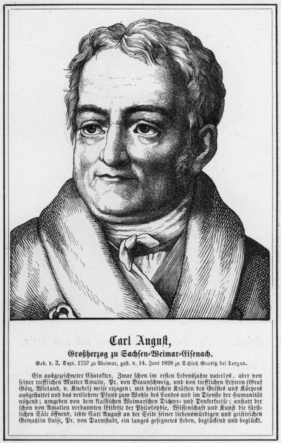 Carl August, Gran Duque de Sajonia-Weimar-Eisenach (grabado) de German School
