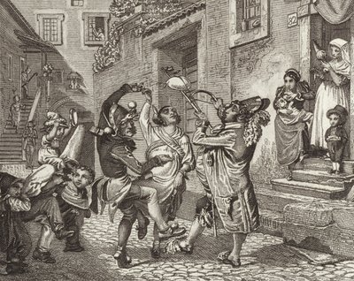 Carnaval en Roma, Italia. Ilustración para Bilder-Atlas de German School