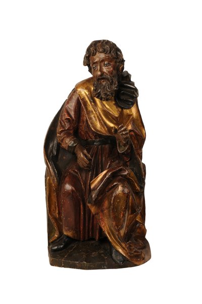 Escultura de tilo tallada de un profeta, Suabia c.1500 de German School