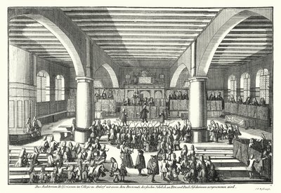 Ceremonia de otorgamiento de doctorado en la Universidad de Altdorf, Baviera de German School