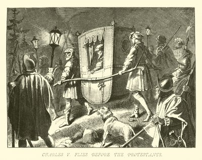 Carlos V huye ante los protestantes de German School