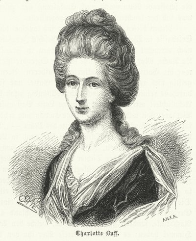 Charlotte Buff, conocida juvenil y objeto del amor de Johann Wolfgang Goethe de German School