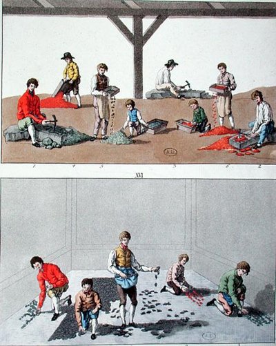 Niños pavimentando, c.1810 de German School