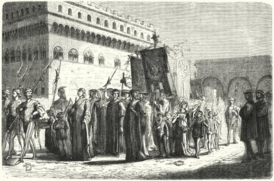 Procesión infantil en Florencia bajo el gobierno de Girolamo Savonarola de German School