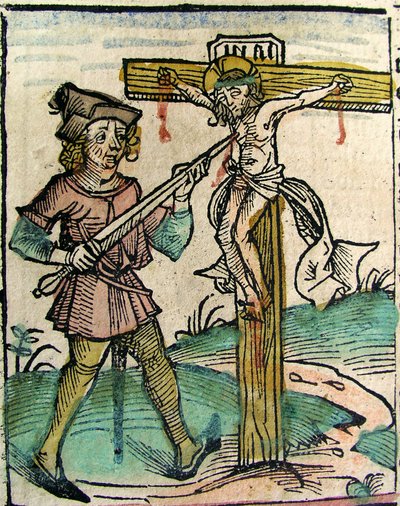 Cristo recrucificado, publicado en la Crónica de Núremberg, 1493 de German School