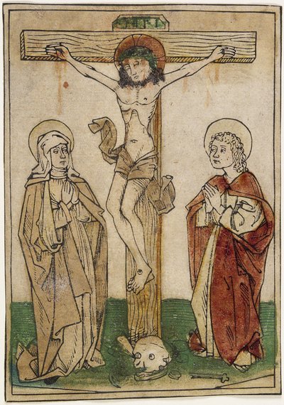 Cristo en la cruz con María y San Juan, c.1470-80 de German School