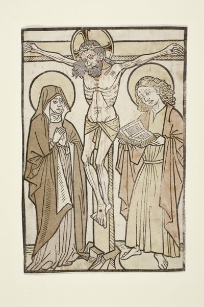 Cristo en la cruz entre María y San Juan, 1460-70 de German School