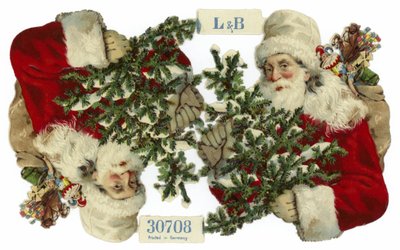 Tarjeta de Navidad que representa a Papá Noel de German School