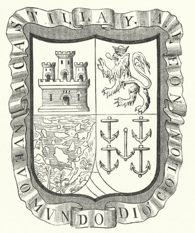 Escudo de armas de Cristóbal Colón (grabado) de German School