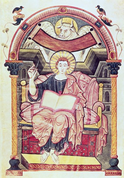 Cod 22. f.85v San Lucas el Evangelista, de Treves, Carolingio, c.800 d.C. de German School