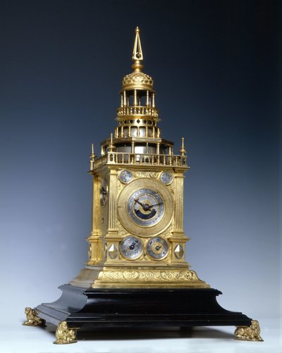 Reloj de consola de finales del siglo XVI fabricado en Augsburgo. de German School
