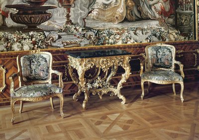 Mesa consola y dos sillones, 1745 de German School
