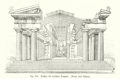Construcción de un templo dórico griego antiguo de German School