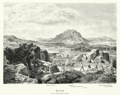 Corinto, Antigua Grecia (grabado) de German School