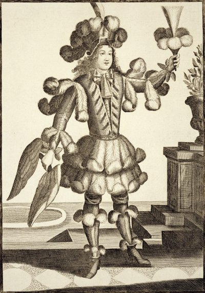 Traje para un comerciante de plumas, pub. por Gerard Valck c.1690 de German School