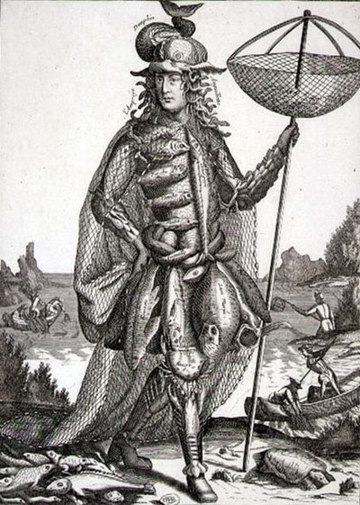 Traje para un Pescador, pub. por Gerard Valck c.1690 de German School