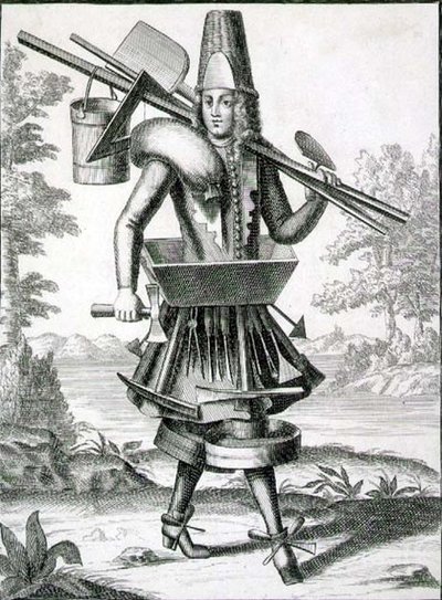 Traje para un albañil, publicado por Gerard Valck c.1690 de German School