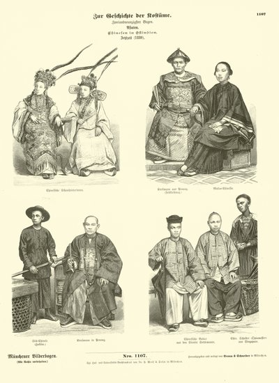 Traje de los chinos de las Indias Orientales, 1880 de German School