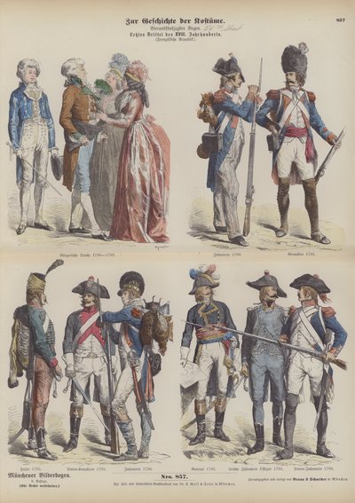 Trajes y uniformes militares de la Francia Republicana de German School