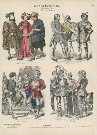 Trajes de Borgoña y Holanda, siglo XV de German School