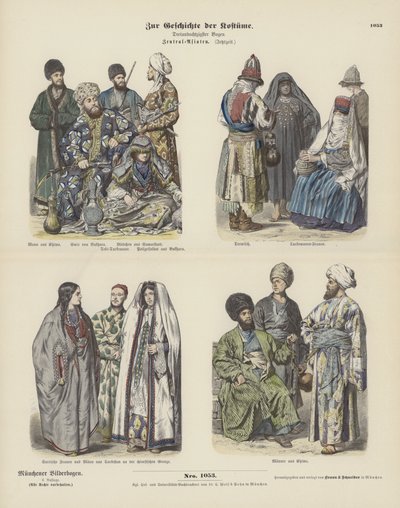 Trajes de Asia Central, finales del siglo XIX de German School