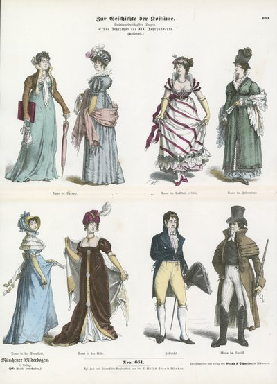 Trajes de los años 1800 de German School