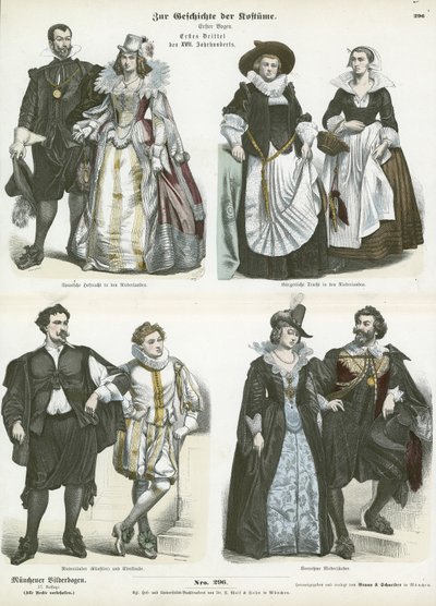 Trajes de los Países Bajos, principios del siglo XVII de German School